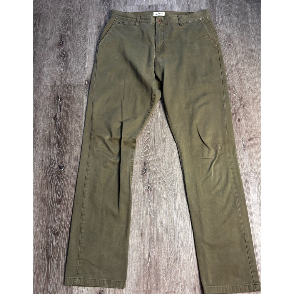 Taylor Stitch Foundation Pants Mens 36x35 Democratic Fit Olive Green Straight